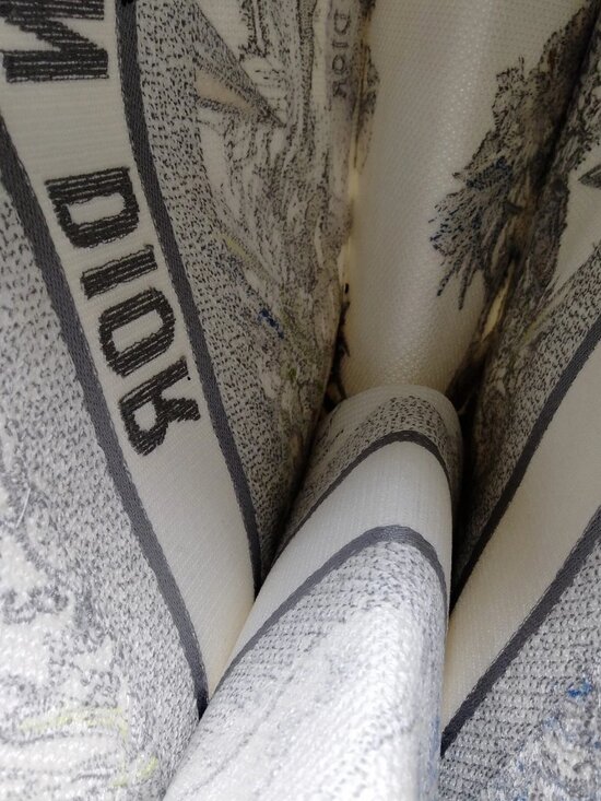 Authentic Christian Dior Book Tote Canvas Cream Luxury Designer - Picture 13 of 16